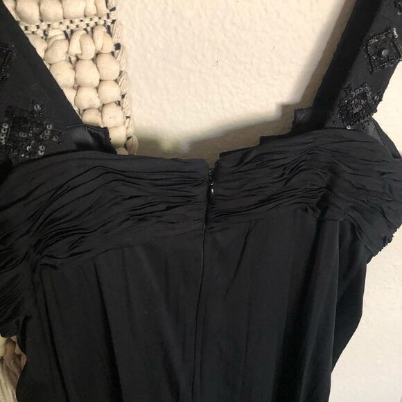 Eli’s Tahari Black Beaded Silk Dress - Picture 8 of 10